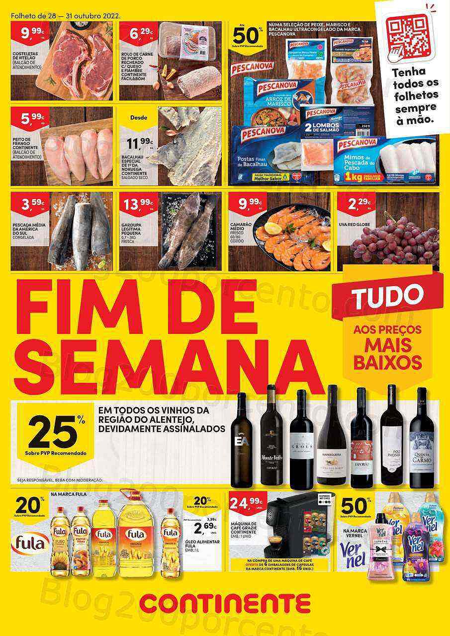 Antevisão Folheto CONTINENTE Promoções Fim de Semana - 28 a 31 outubro