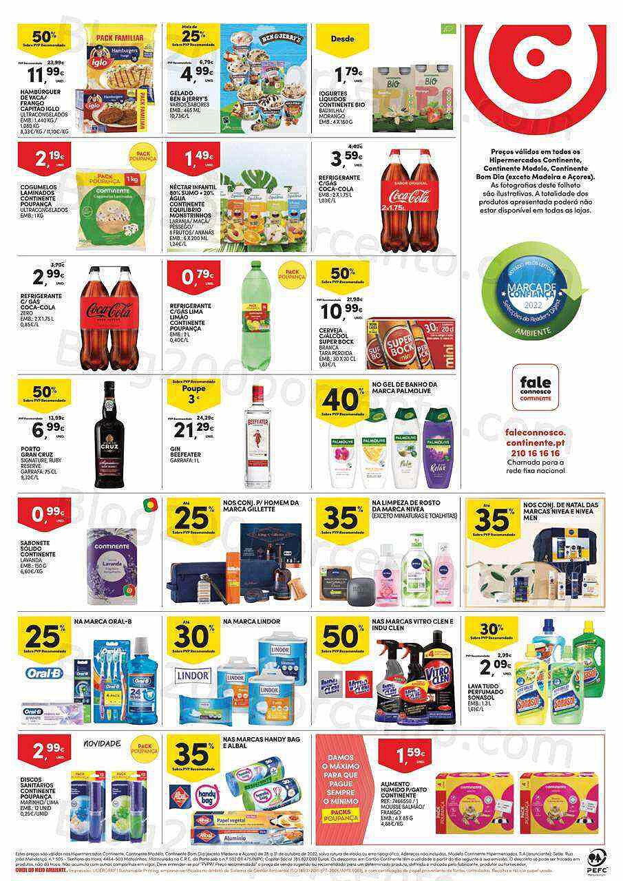 Antevisão Folheto CONTINENTE Promoções Fim de Semana - 28 a 31 outubro