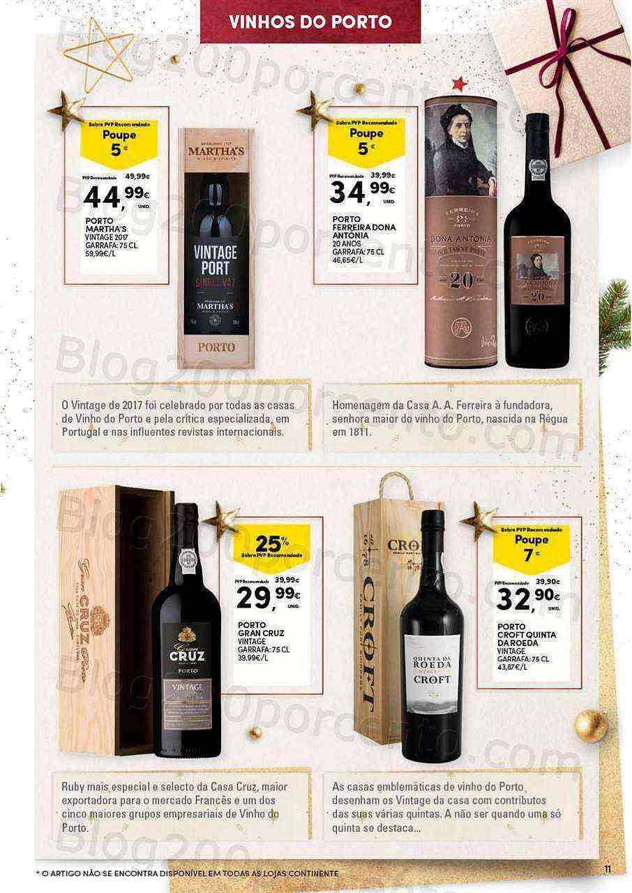 Antevisão Folheto CONTINENTE Garrafeira Natal Promoções de 1 novembro a 24 dezembro