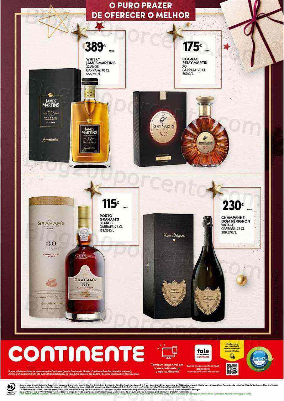 Antevisão Folheto CONTINENTE Garrafeira Natal Promoções de 1 novembro a 24 dezembro