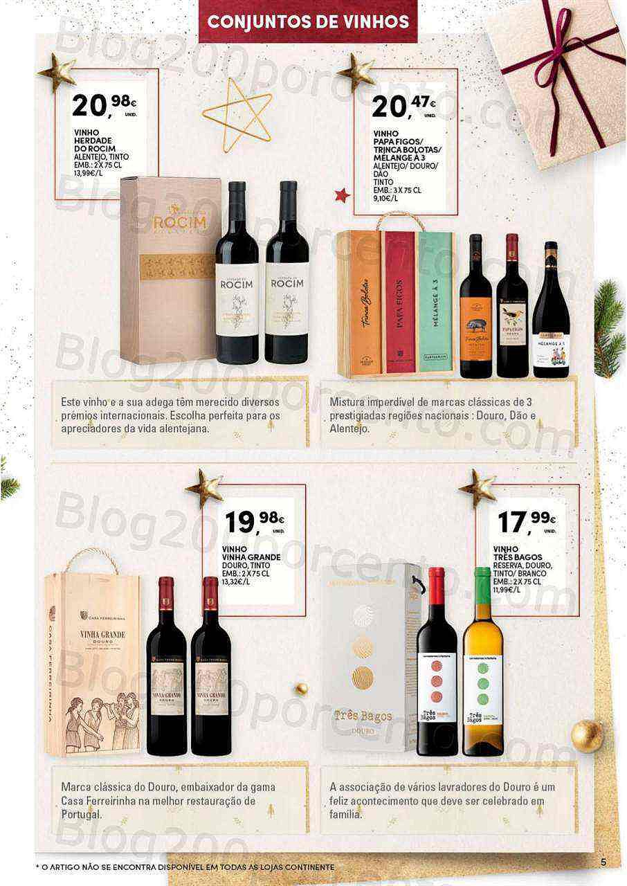 Antevisão Folheto CONTINENTE Garrafeira Natal Promoções de 1 novembro a 24 dezembro