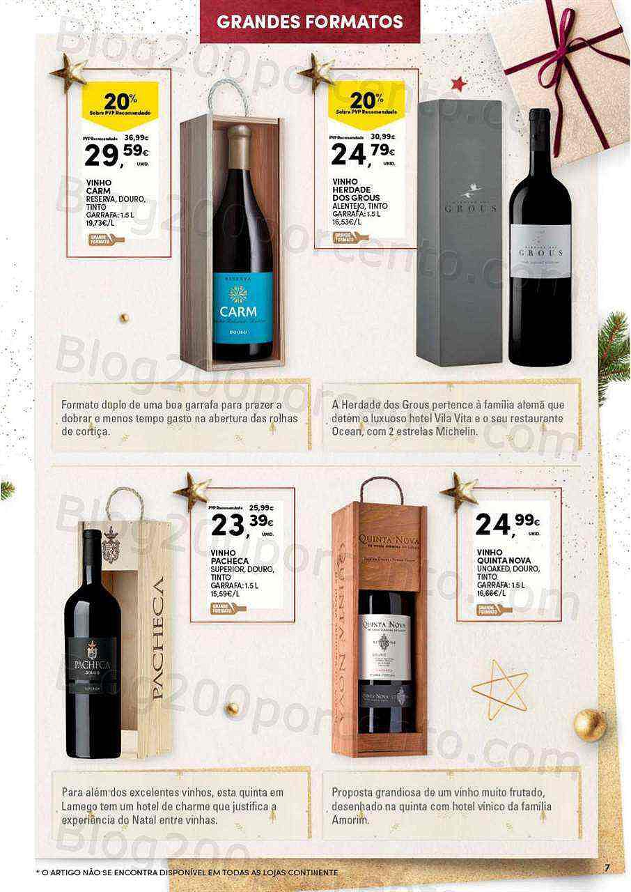 Antevisão Folheto CONTINENTE Garrafeira Natal Promoções de 1 novembro a 24 dezembro