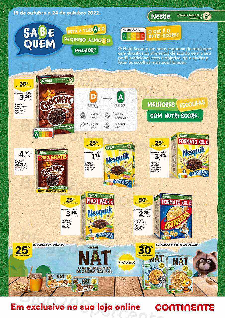 Antevisão Folheto CONTINENTE Especial Pequeno Almoço Promoções de 18 a 24 outubro