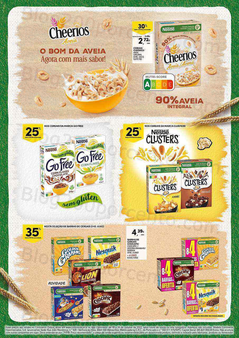 Antevisão Folheto CONTINENTE Especial Pequeno Almoço Promoções de 18 a 24 outubro