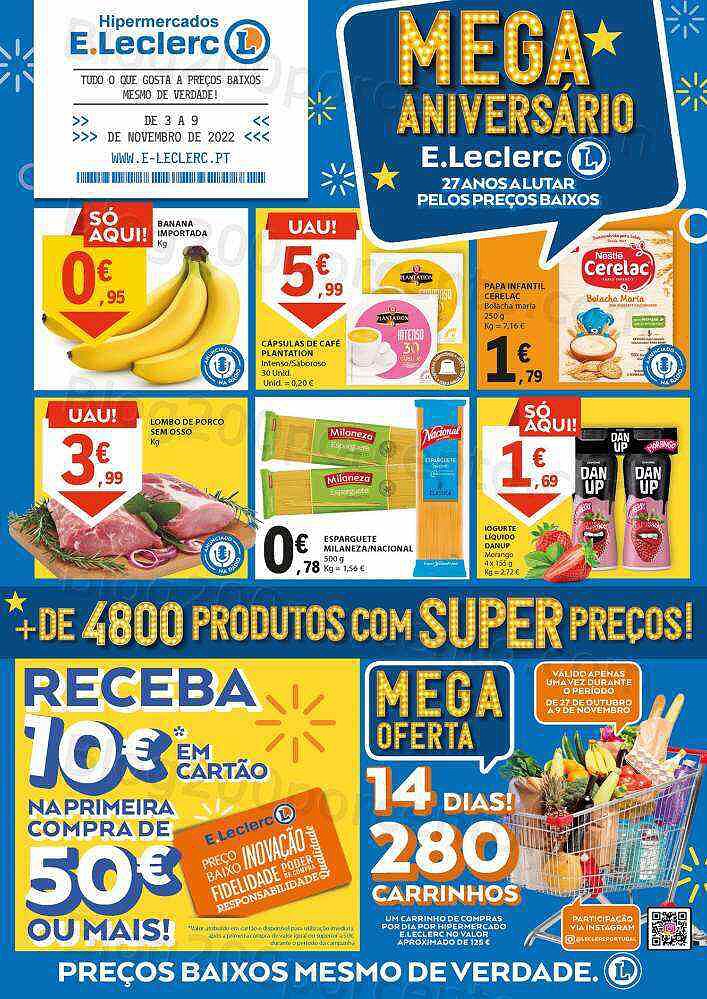 Antevisão Folheto E-LECLERC Promoções de 3 a 9 novembro
