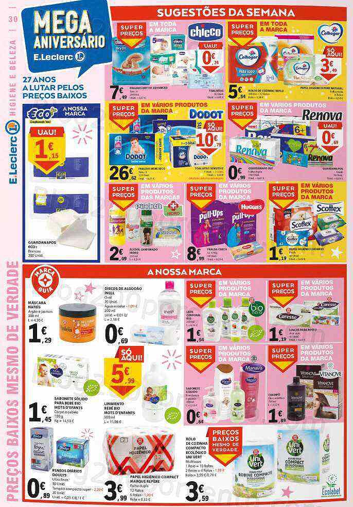 Antevisão Folheto E-LECLERC Aniversário Promoções de 27 outubro a 2 novembro