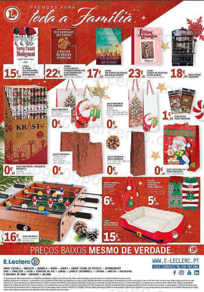 Antevisão Folheto E-LECLERC Natal Promoções de 1 novembro a 23 dezembro