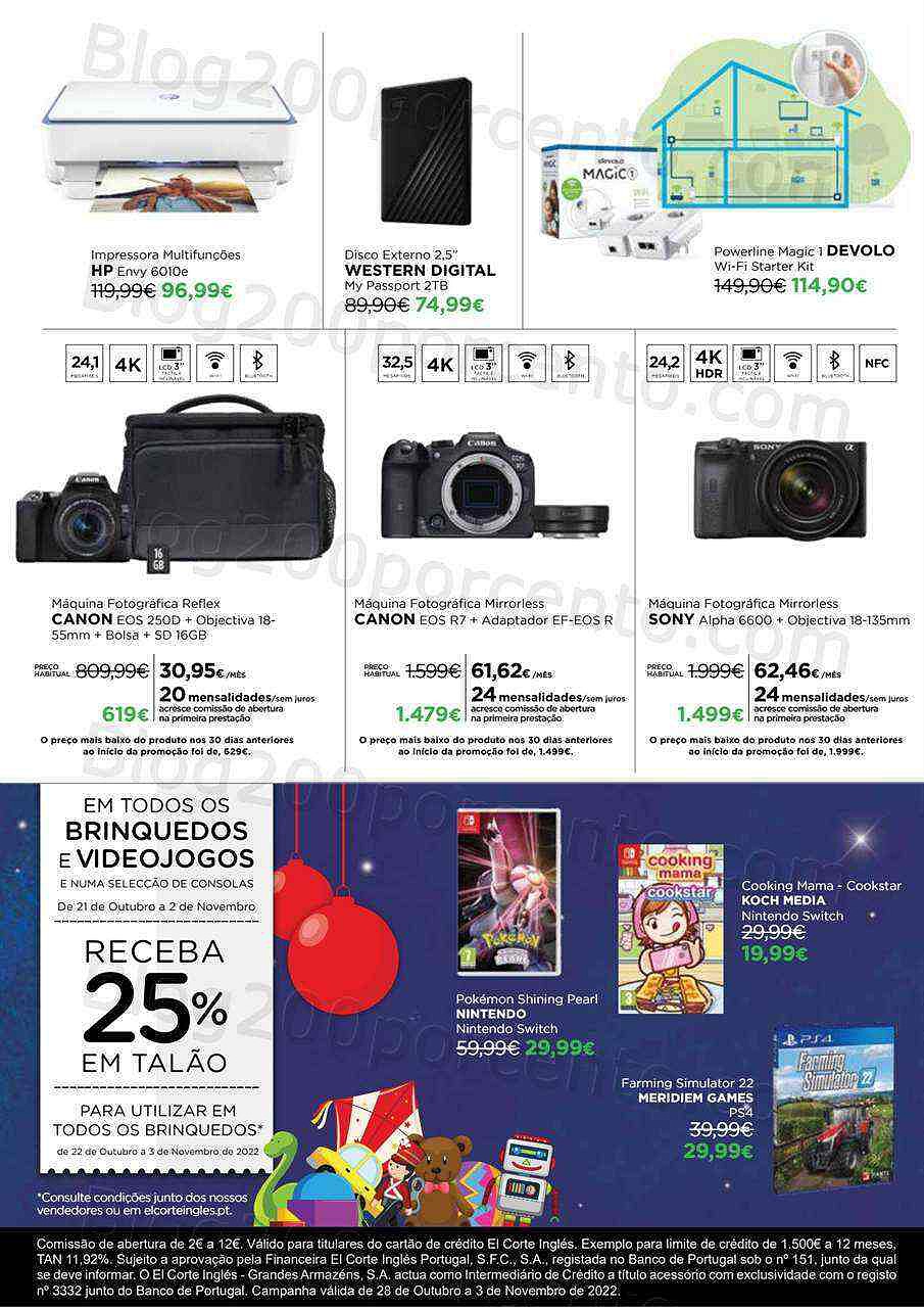 Antevisão Folheto EL CORTE INGLÉS Countdown Black Friday de 28 outubro a 3 novembro