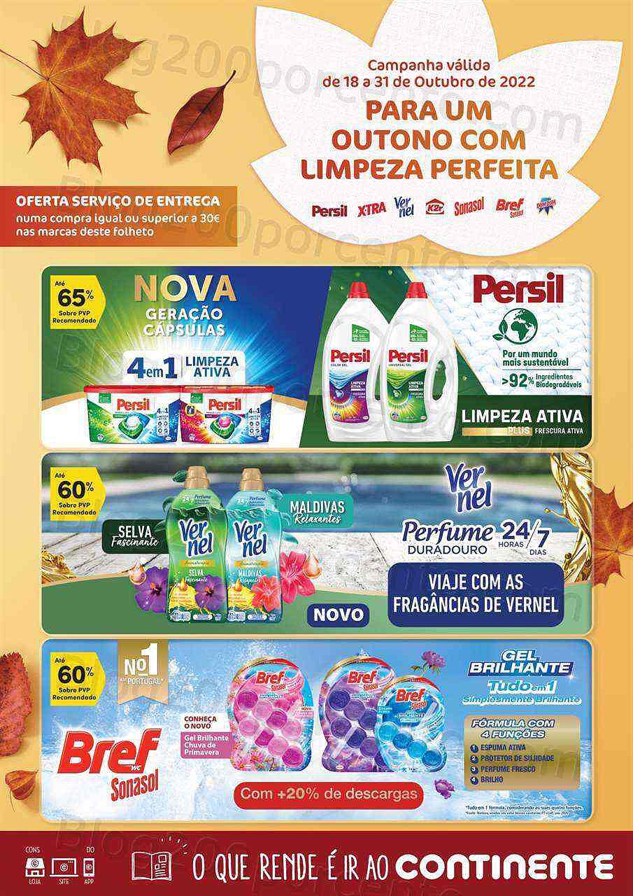 Antevisão Folheto CONTINENTE Limpeza Promoções de 18 a 31 outubro