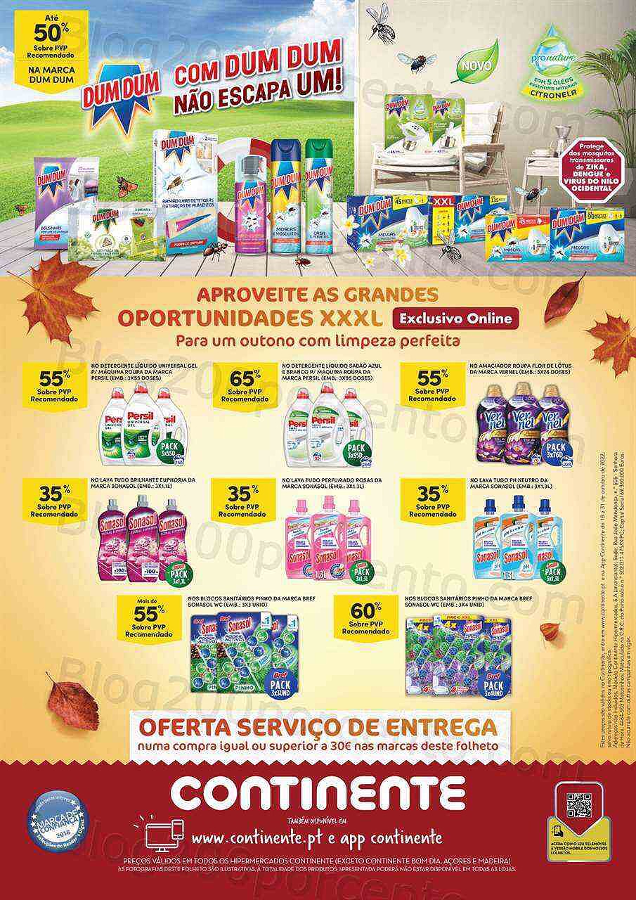 Antevisão Folheto CONTINENTE Limpeza Promoções de 18 a 31 outubro