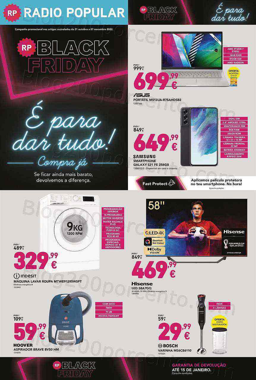 Antevisão Folheto RADIO POPULAR Black Friday Promoções de 31 outubro a 7 novembro