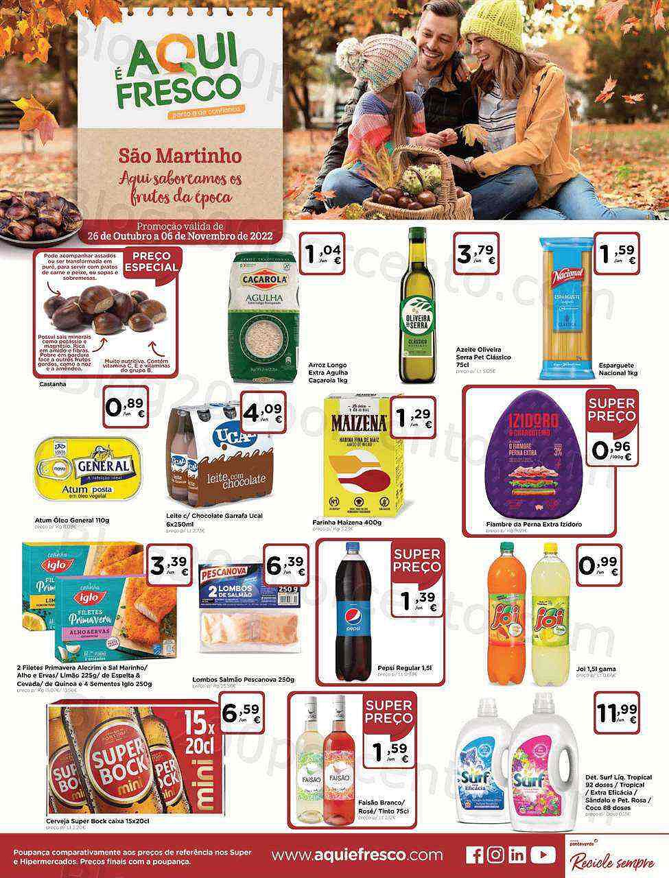 Antevisão Folheto AQUI É FRESCO Promoções de 26 outubro a 6 novembro