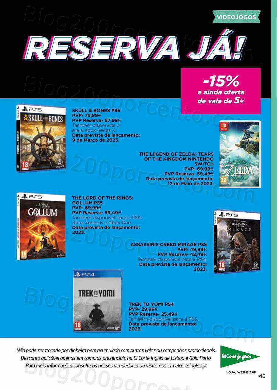 Antevisão Folheto EL CORTE INGLÉS Natal Gaming Promoções de 31 outubro a 24 dezembro