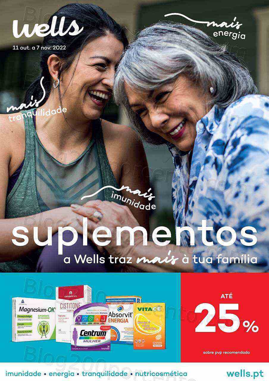 Antevisão Folheto WELLS Suplementos Promoções de 11 outubro a 7 novembro