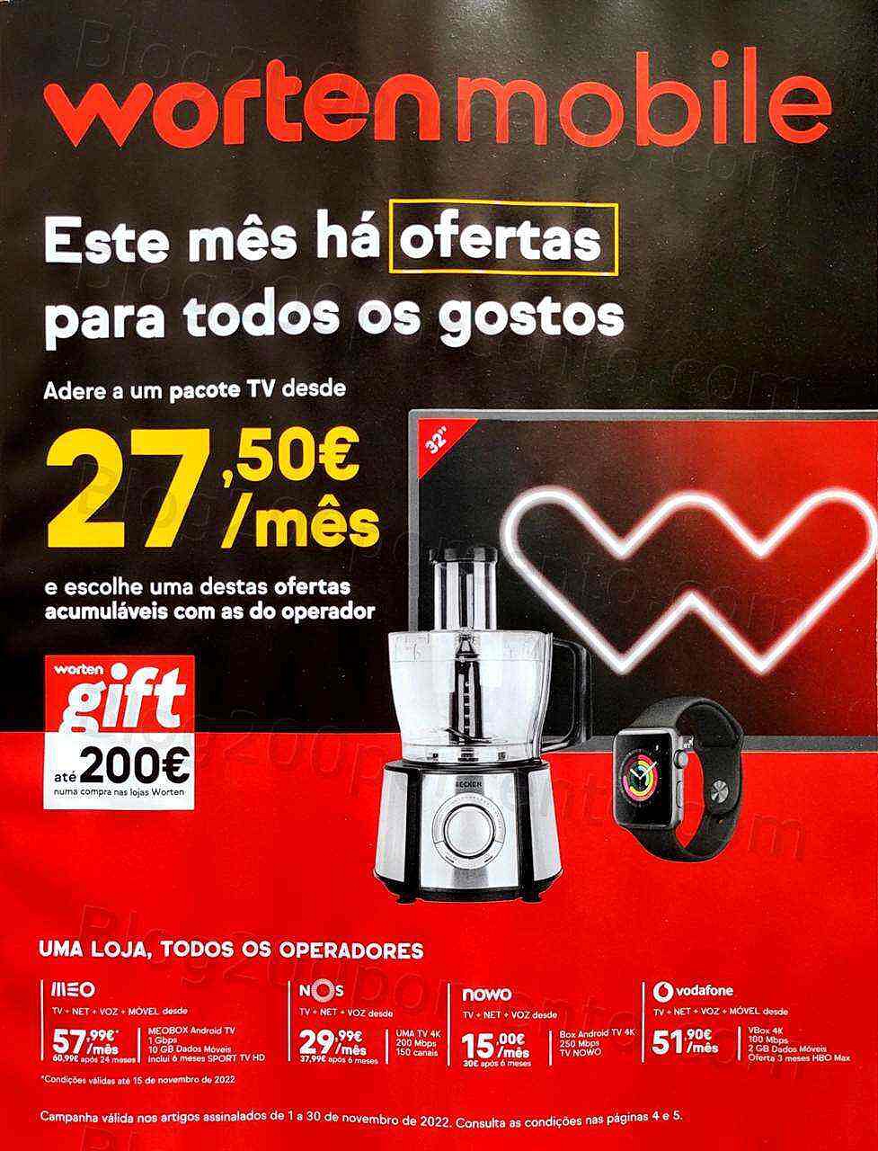 Antevisão Folheto WORTEN Mobile Black Friday Promoções de 1 a 30 novembro