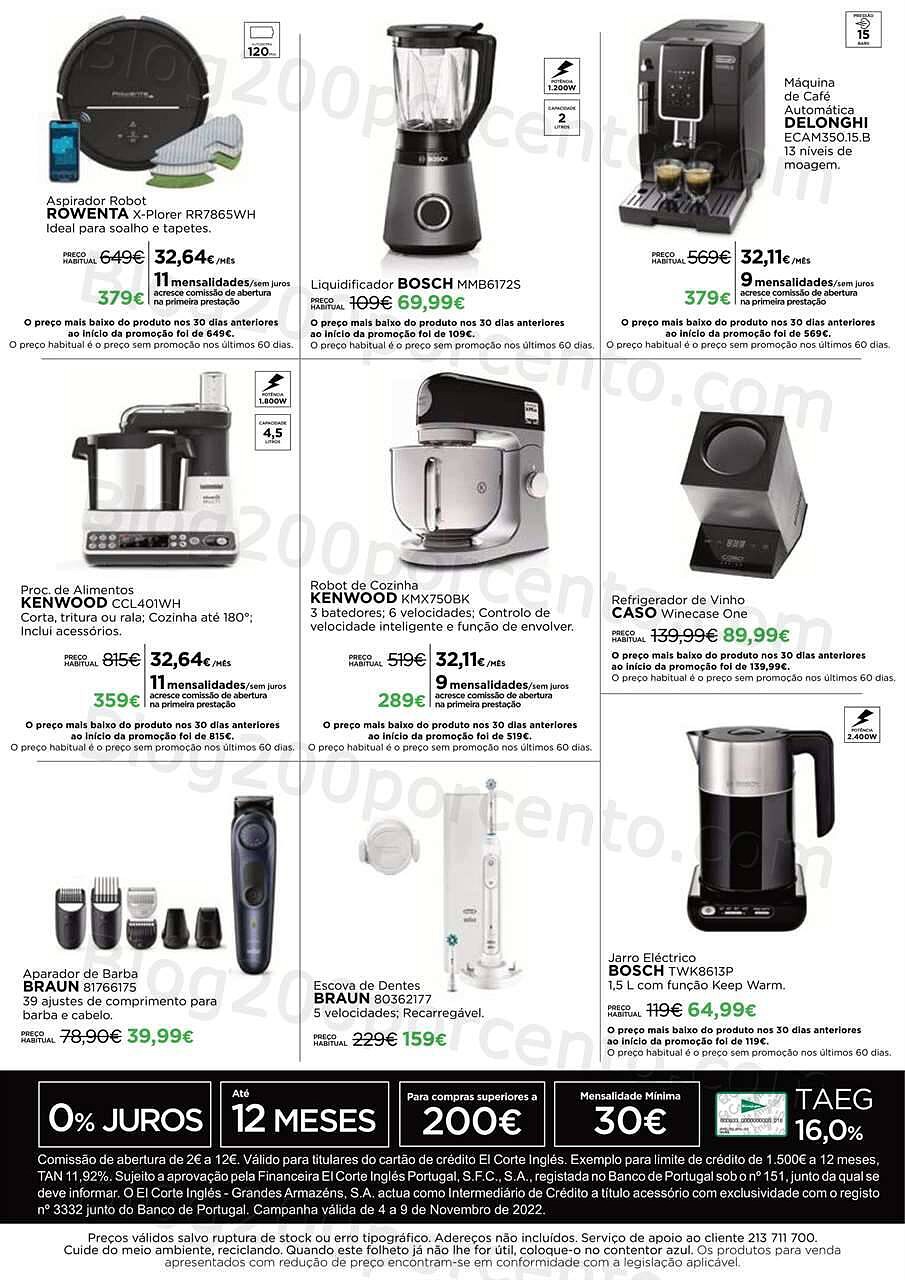 Antevisão Folheto EL CORTE INGLÉS CountDown Black Friday Promoções de 4 a 9 novembro