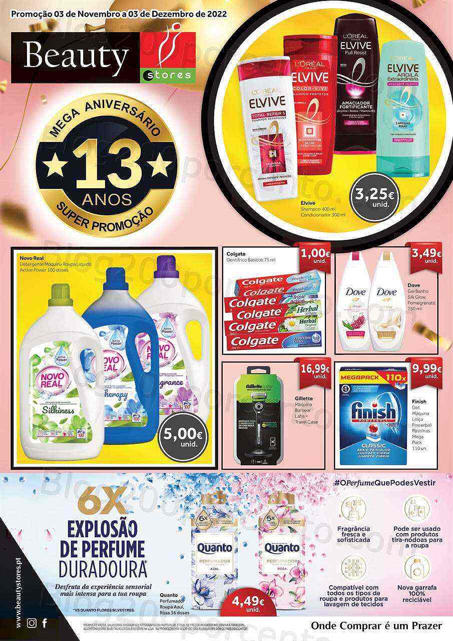Antevisão Folheto BEAUTY STORES 13 Aniversário Promoções até 3 dezembro