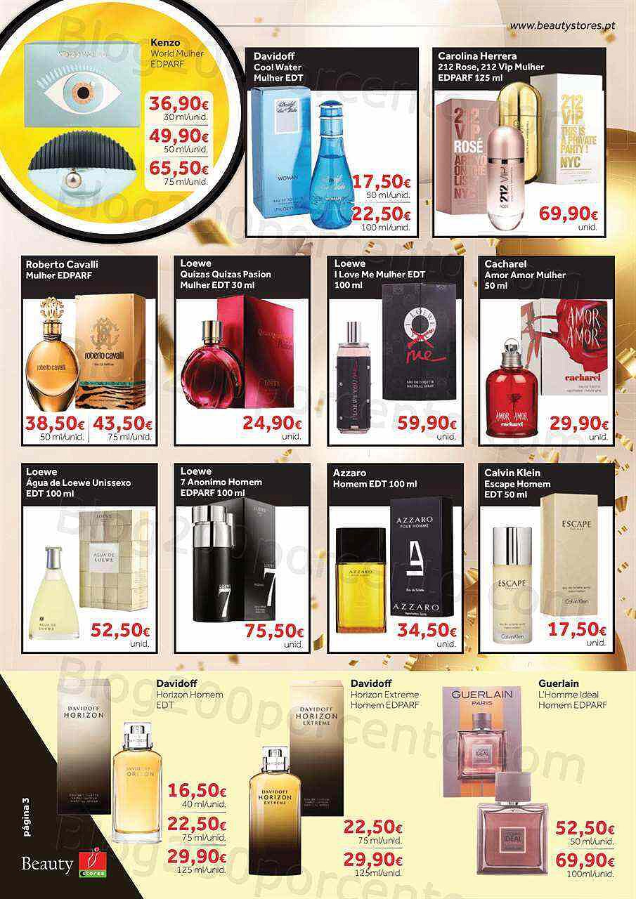 Antevisão Folheto BEAUTY STORES Alta Perfumaria Promoções até 3 dezembro