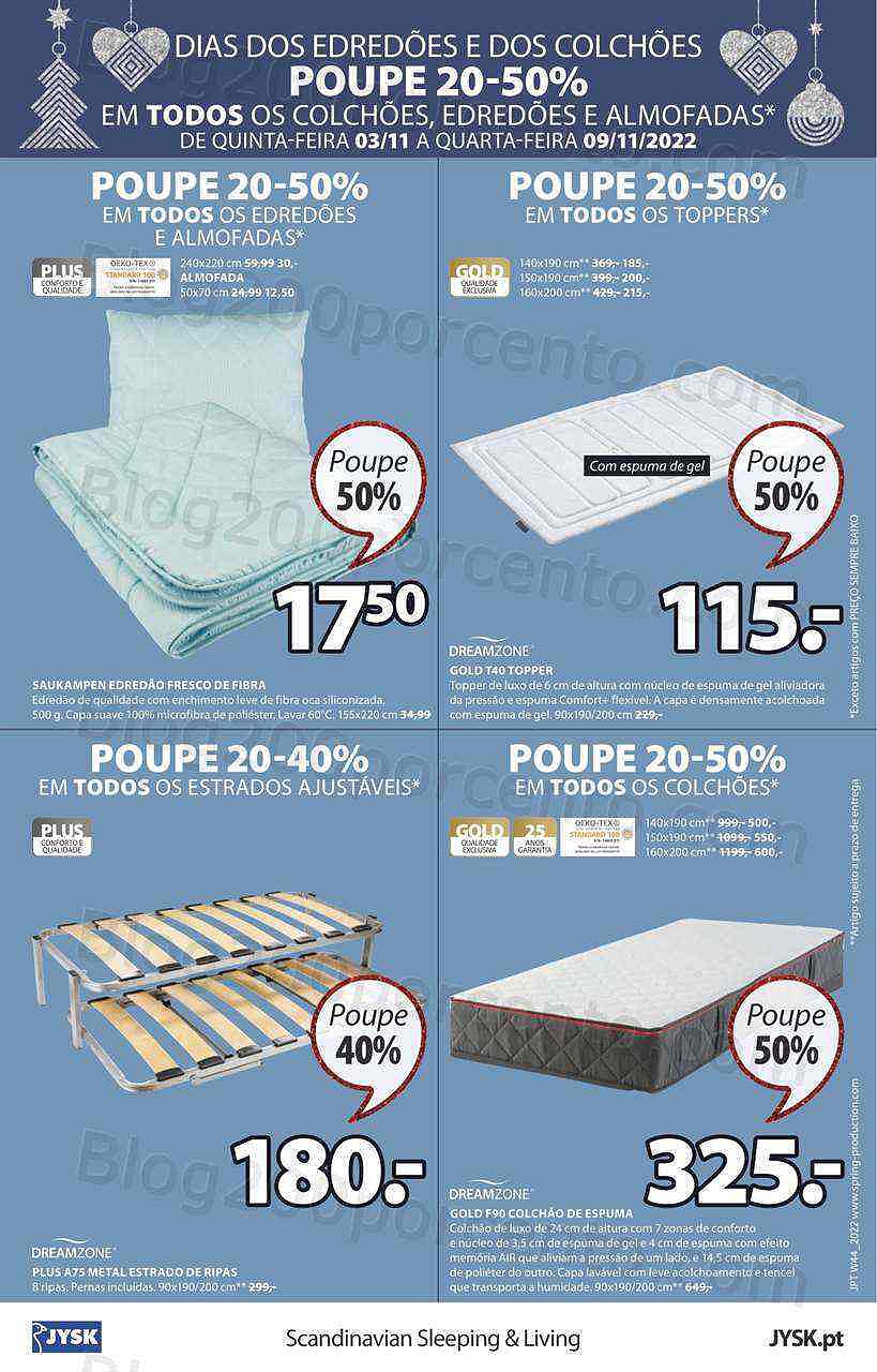 Antevisão Folheto JYSK Promoções de 3 a 20 novembro