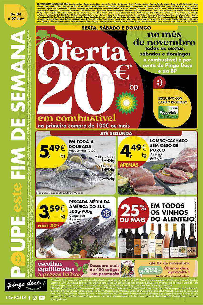 Antevisão Folheto PINGO DOCE Fim de Semana Lojas Norte - 4 a 7 novembro