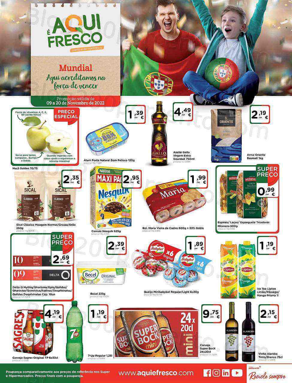Antevisão Folheto AQUI É FRESCO Promoções de 9 a 20 novembro