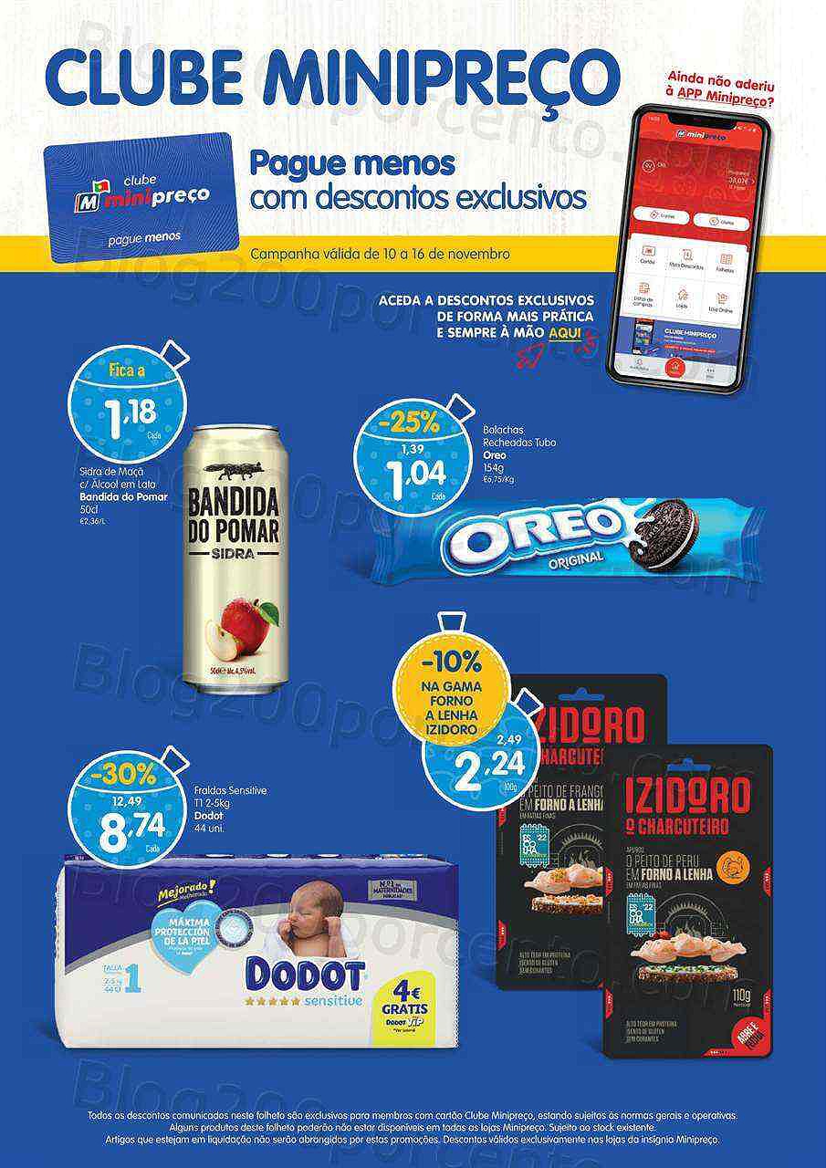Antevisão Folheto Clube MINIPREÇO Promoções de 10 a 16 novembro