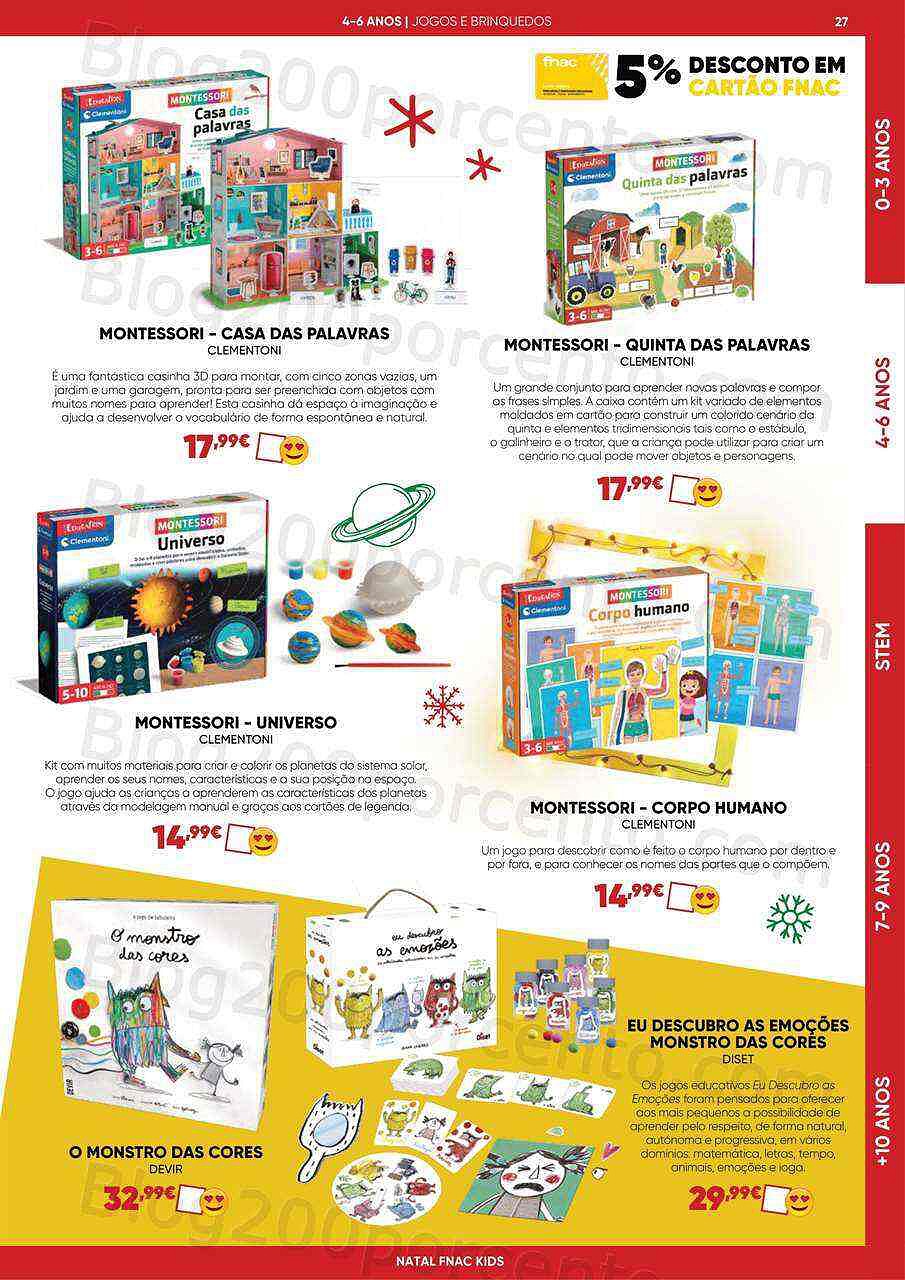 Antevisão Folheto FNAC Kids Natal Promoções até 31 dezembro