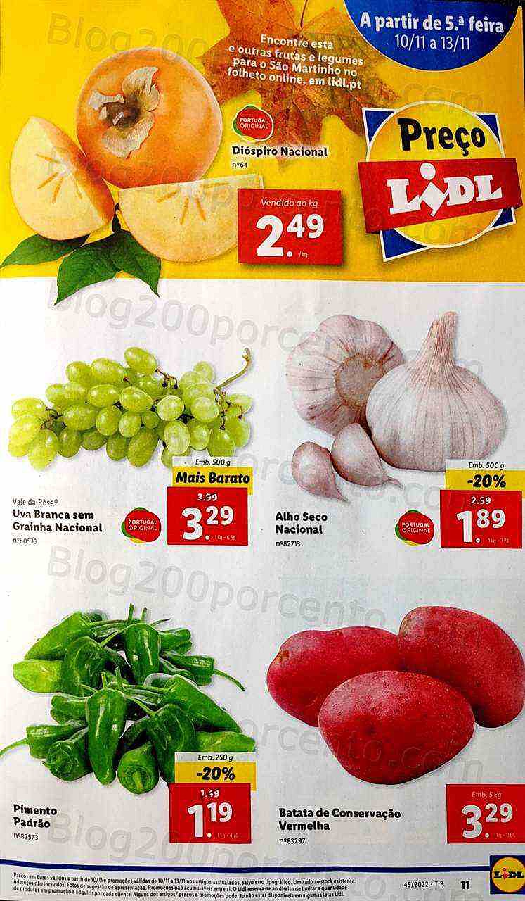 Antevisão Folheto LIDL Promoções de 10 a 13 novembro - quinta a domingo