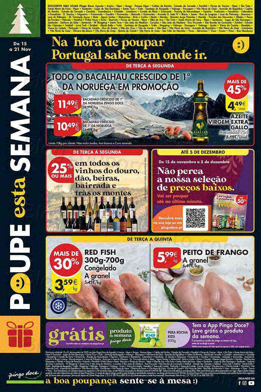 Antevisão Folheto PINGO DOCE Lojas Norte Promoções de 15 a 21 novembro