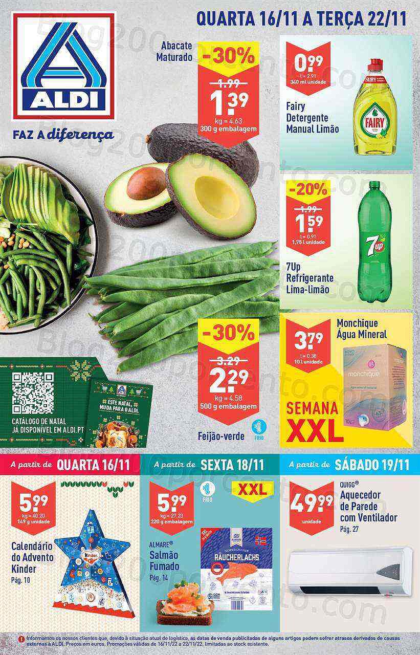Antevisão Folheto ALDI Promoções de 16 a 22 novembro
