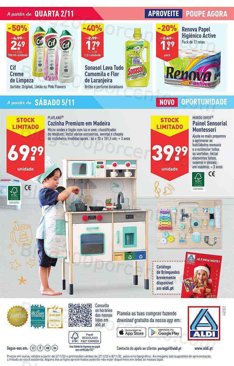 Antevisão Folheto ALDI Fim de Semana Promoções a partir de 4 novembro