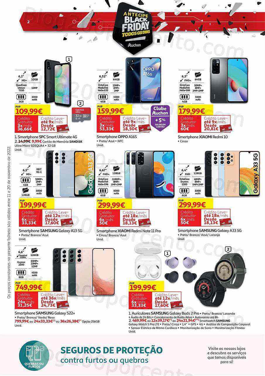 Antevisão Folheto AUCHAN Black Friday Promoções de 11 a 20 novembro
