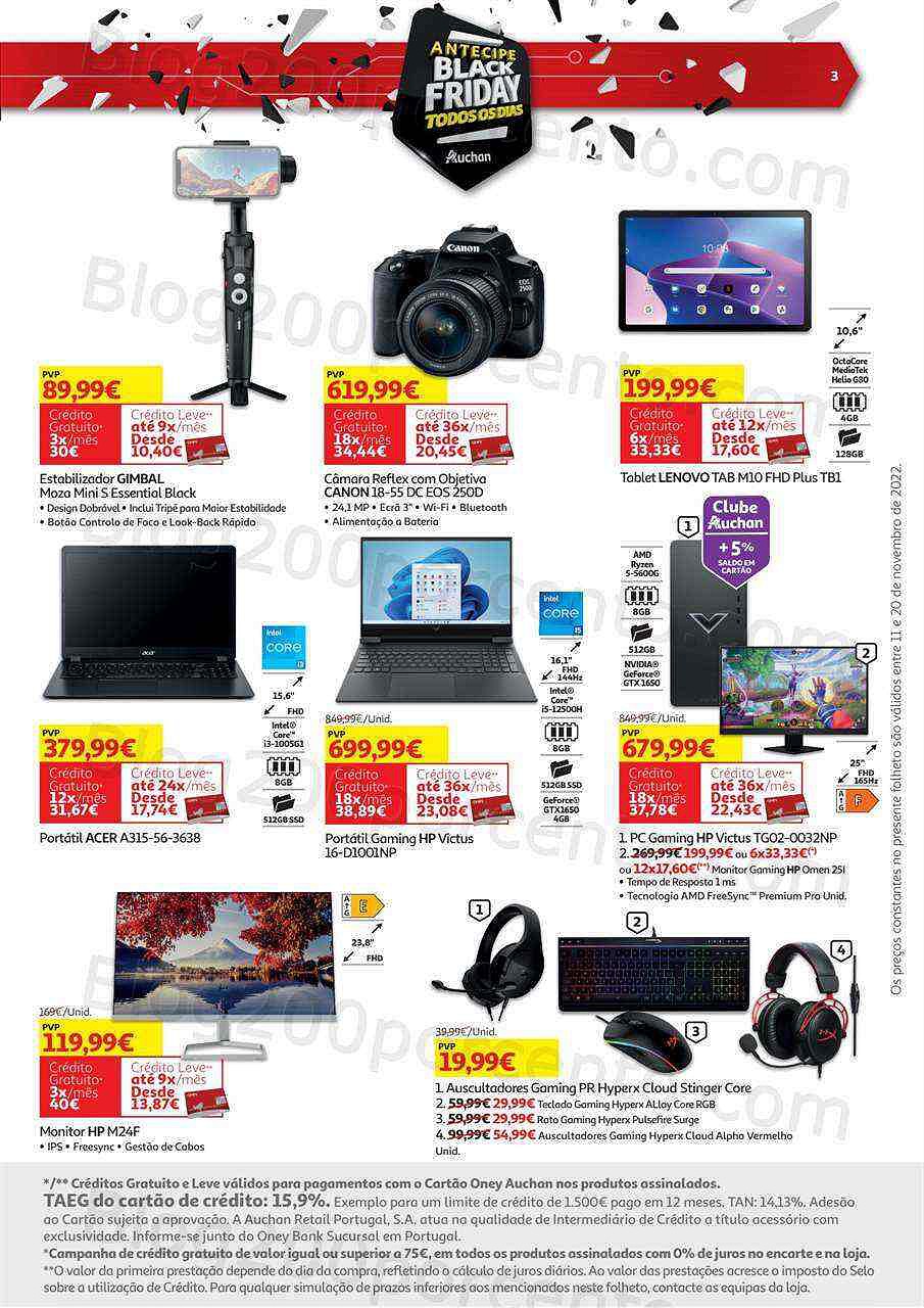 Antevisão Folheto AUCHAN Black Friday Promoções de 11 a 20 novembro