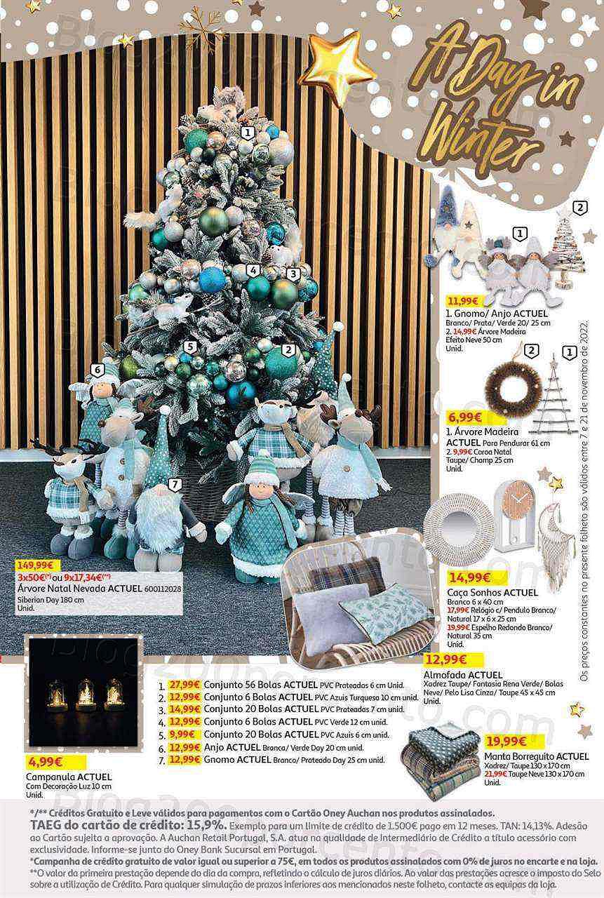 Antevisão Folheto AUCHAN Decoração Natal Promoções de 7 a 21 novembro