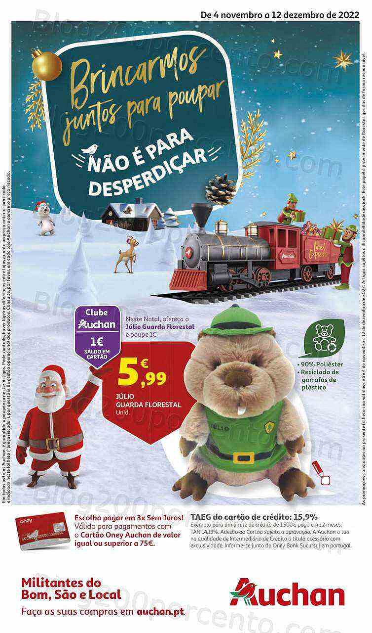 Antevisão Folheto AUCHAN Brinquedos Natal Promoções de 4 novembro a 12 dezembro