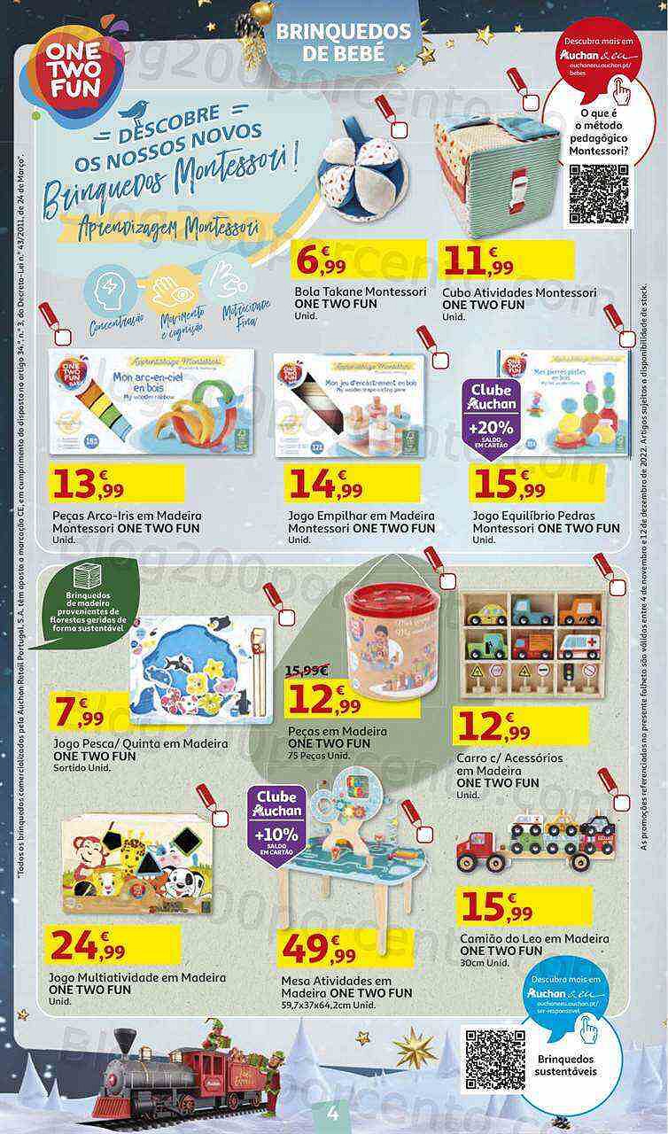 Antevisão Folheto AUCHAN Brinquedos Natal Promoções de 4 novembro a 12 dezembro