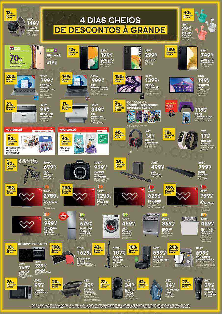 Antevisão Folheto WORTEN Black Friday Fim de Semana - 11 a 14 novembro