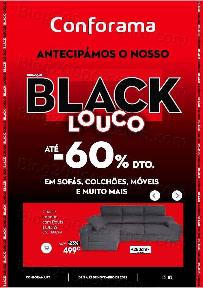 Antevisão Folheto CONFORAMA Black Friday Promoções de 3 a 22 novembro