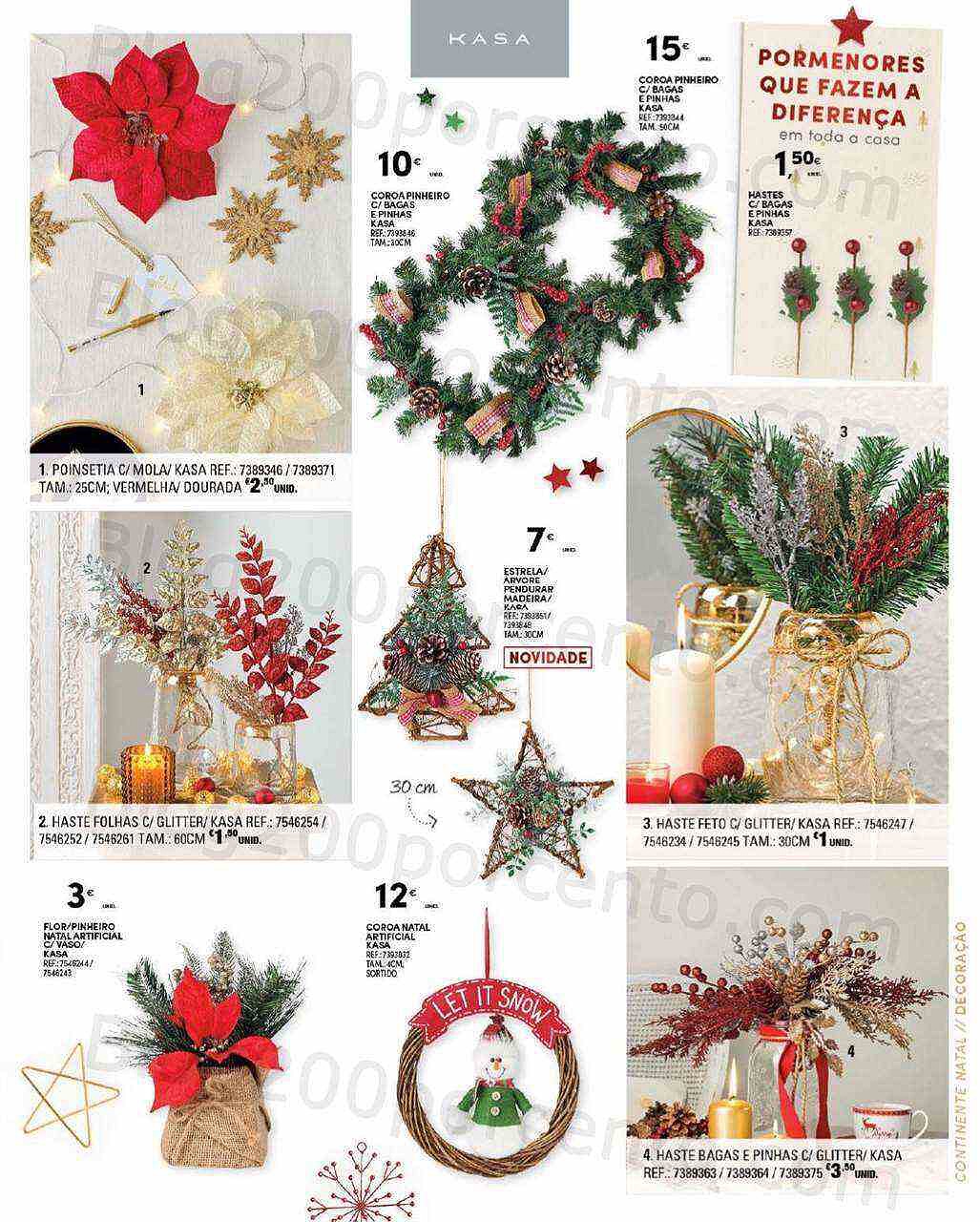 Antevisão Folheto CONTINENTE Decoração de Natal Promoções de 8 novembro a 24 dezembro