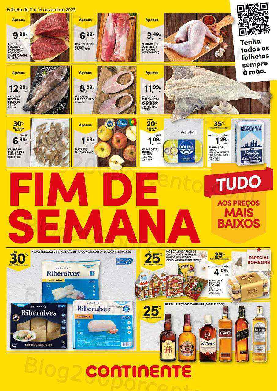 Antevisão Folheto CONTINENTE Promoções Fim de Semana - 11 a 14 novembro