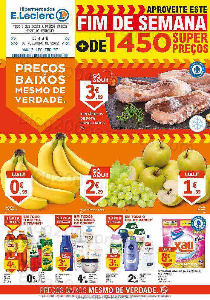 Antevisão Folheto E-LECLERC Promoções Fim de Semana - 4 a 6 novembro