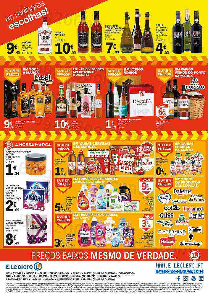 Antevisão Folheto E-LECLERC Promoções Fim de Semana - 4 a 6 novembro