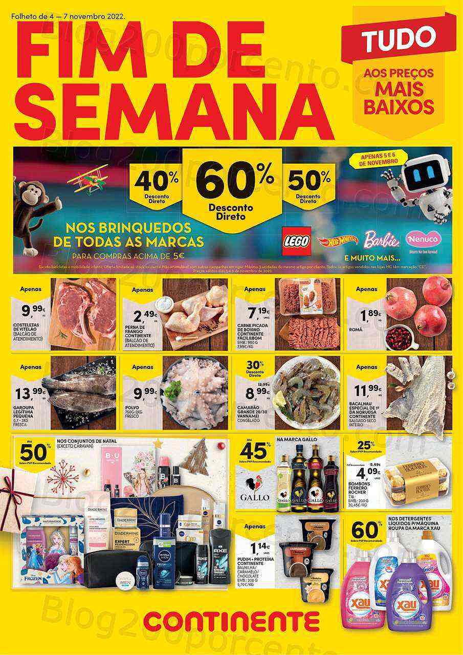 Antevisão Folheto CONTINENTE Promoções Fim de Semana - 4 a 7 novembro