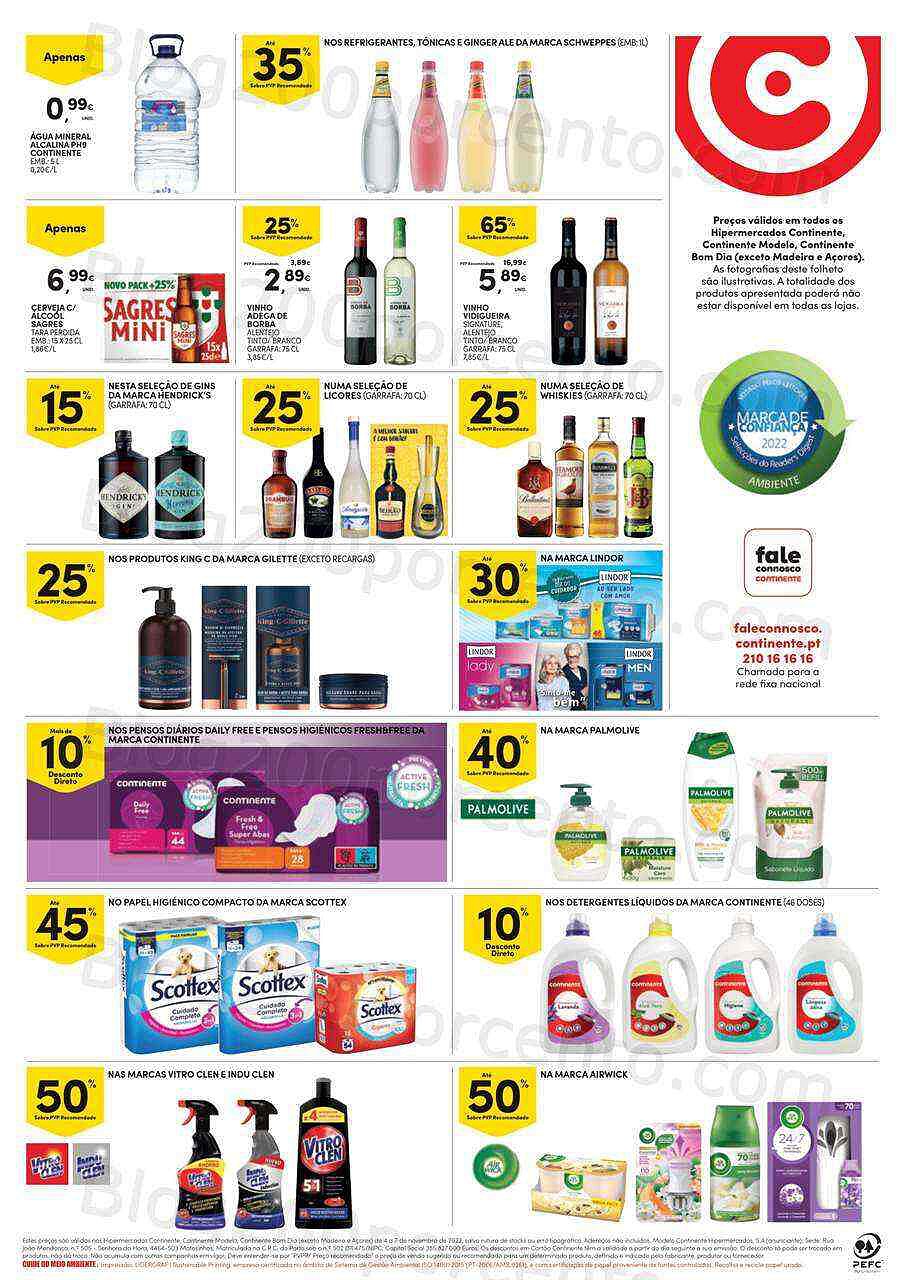 Antevisão Folheto CONTINENTE Promoções Fim de Semana - 4 a 7 novembro