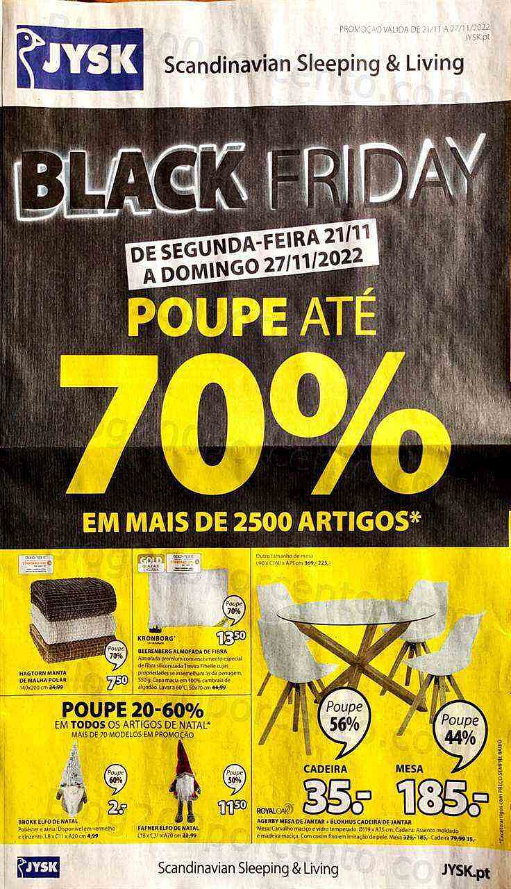 Antevisão Folheto JYSK Black Friday Promoções de 21 a 27 novembro