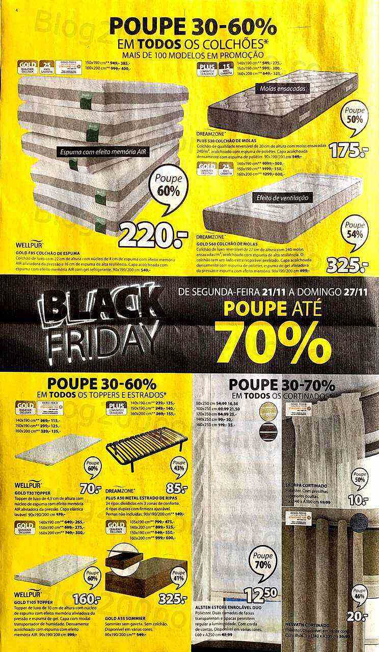 Antevisão Folheto JYSK Black Friday Promoções de 21 a 27 novembro
