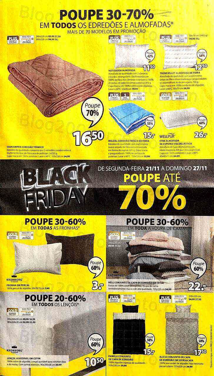 Antevisão Folheto JYSK Black Friday Promoções de 21 a 27 novembro