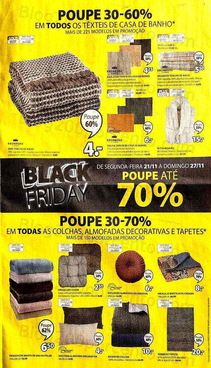 Antevisão Folheto JYSK Black Friday Promoções de 21 a 27 novembro