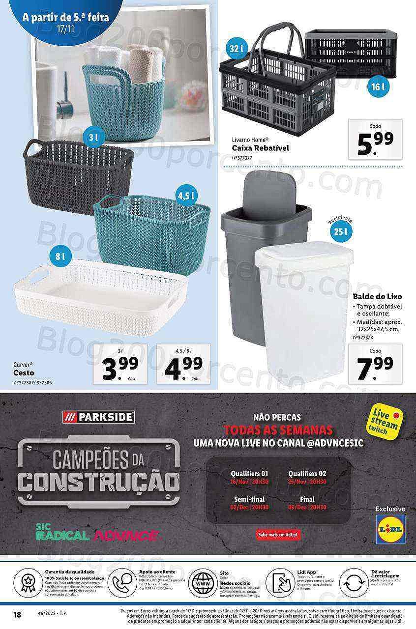 Antevisão Folheto LIDL Bazar Promoções a partir de 14 novembro