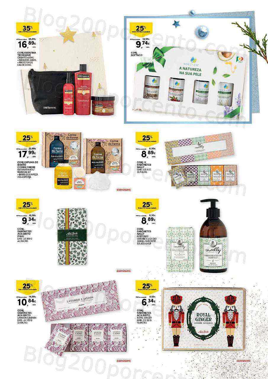 Antevisão Folheto CONTINENTE Natal em Beleza Promoções de 8 novembro a 11 dezembro